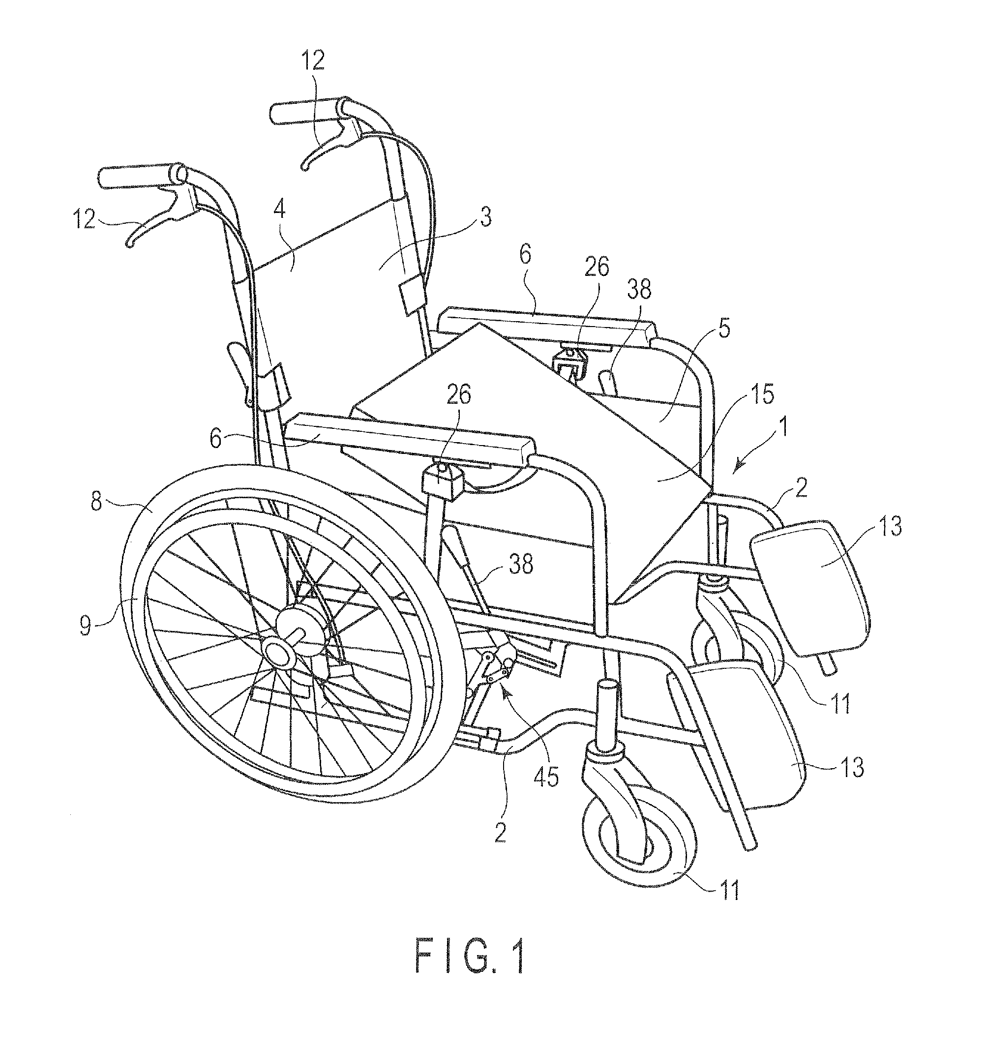 Brake-equipped wheelchair