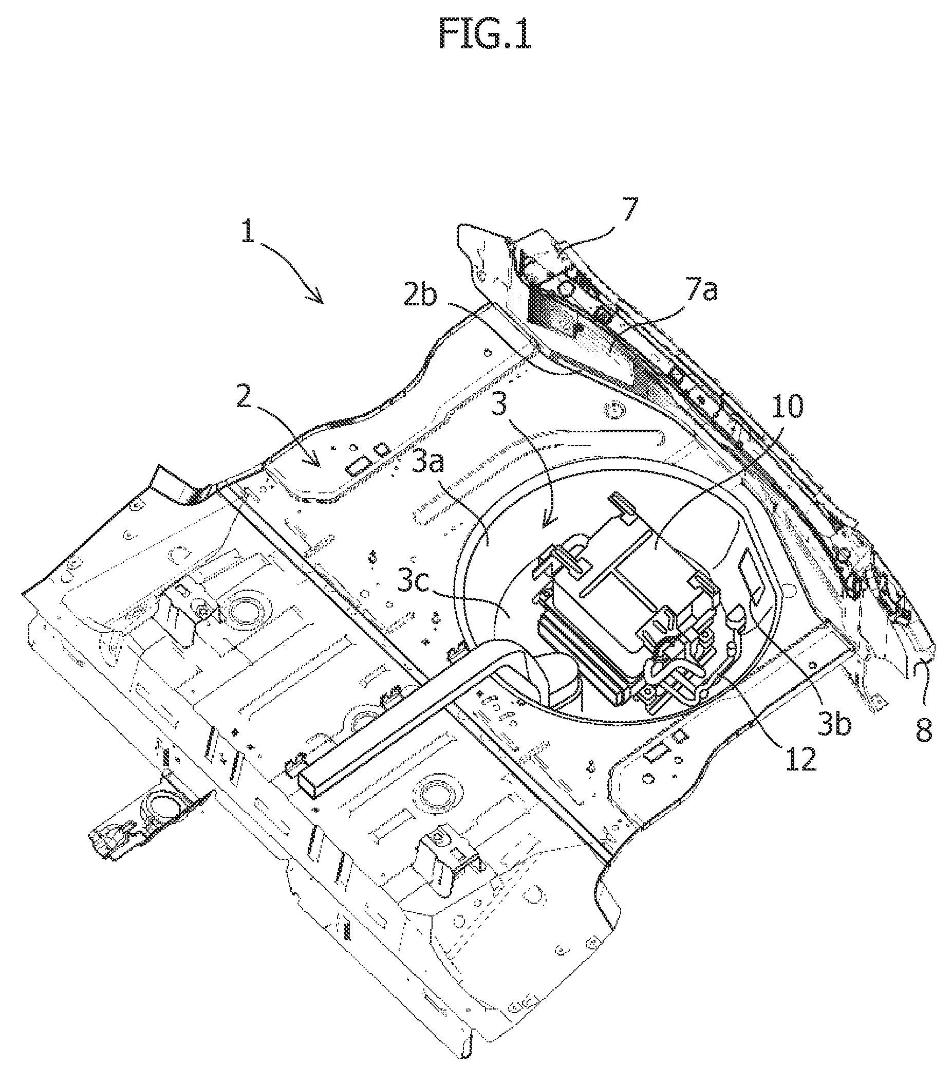 Installation structure for charging equipment in rear vehicle body