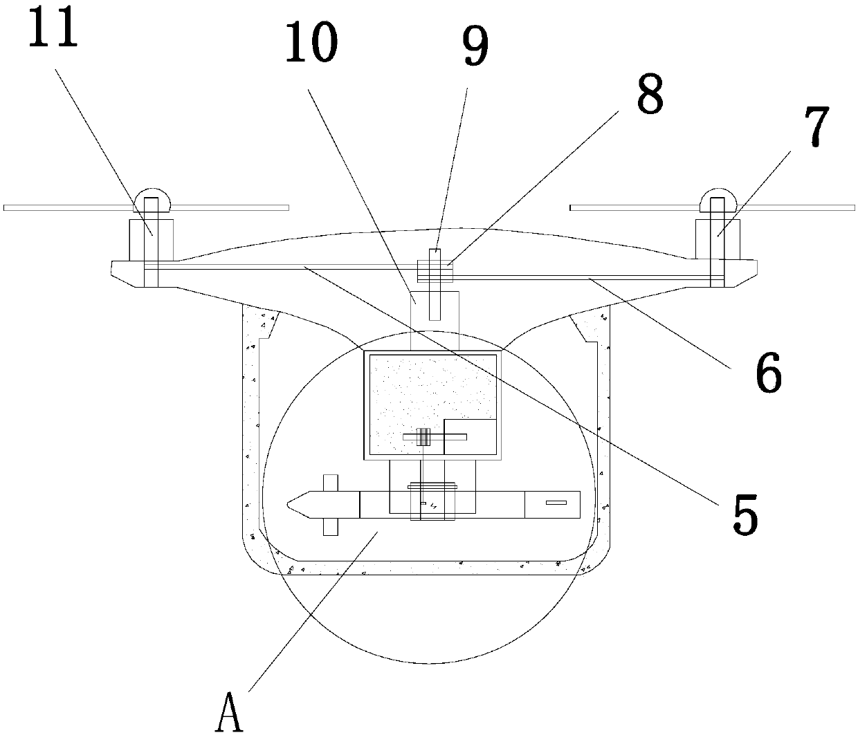 Unmanned aerial vehicle high-rise fire extinguishing flying bomb