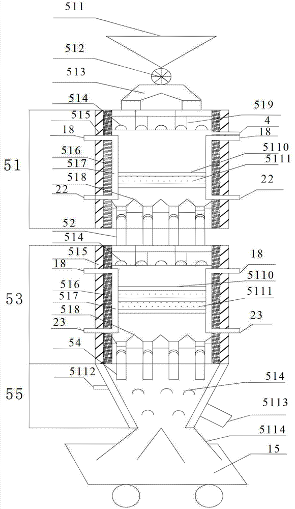 Medium and low temperature distillation furnace of coal, distillation device based on distillation furnace, and distillation method