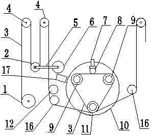 Automatic winding device with swinging mechanism for multi-wire cutting machine