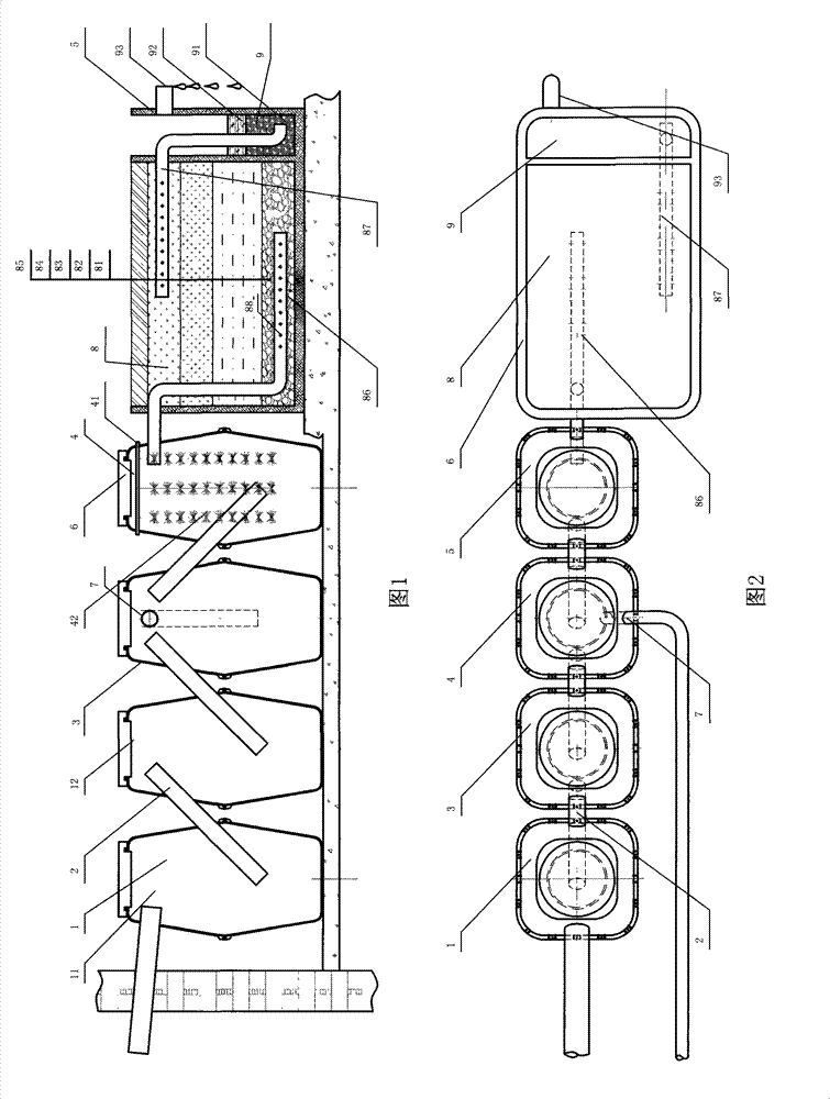 Ecologically harmless treatment system of excrement and domestic sewage