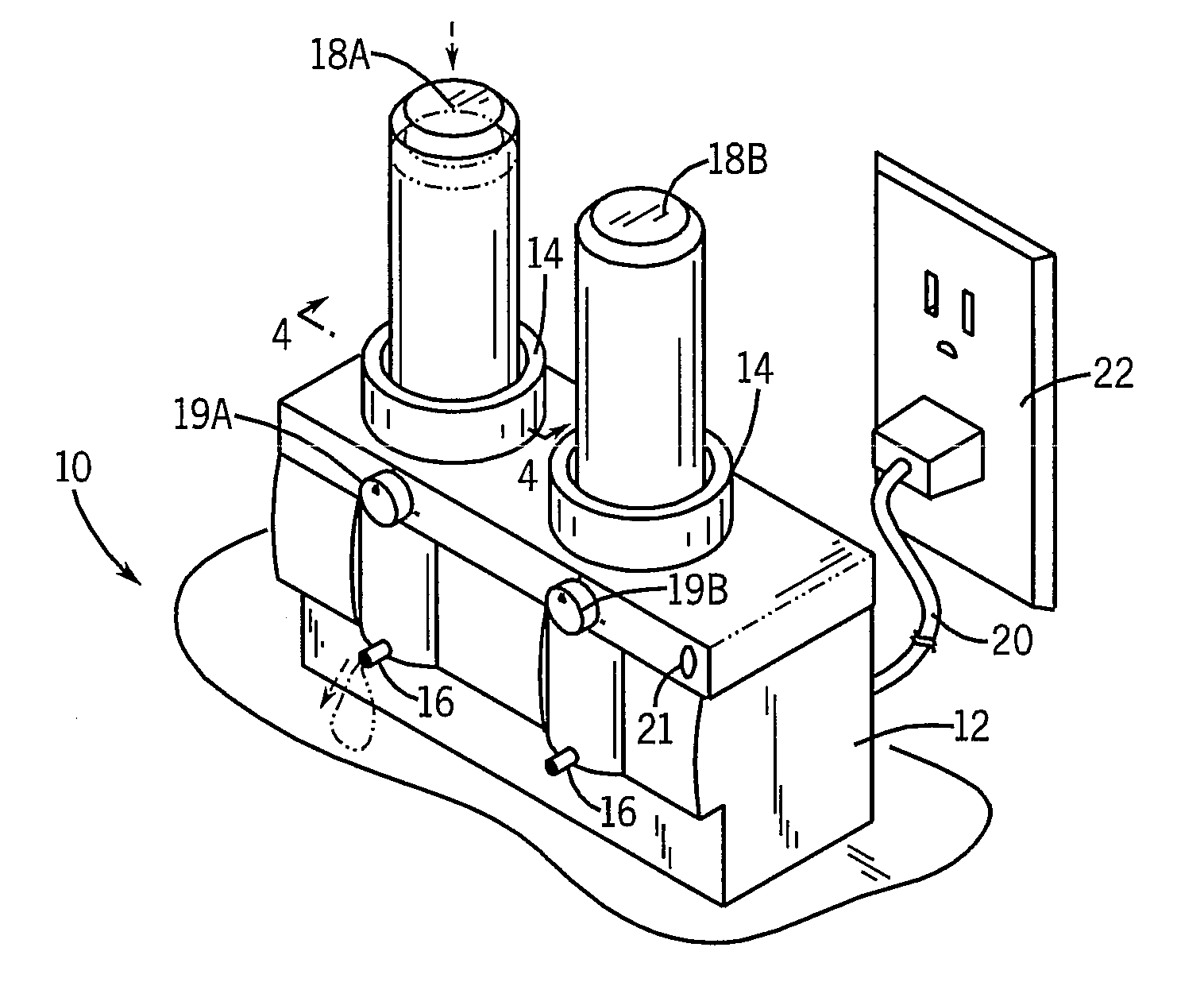 Dispensing device for heated flowable product