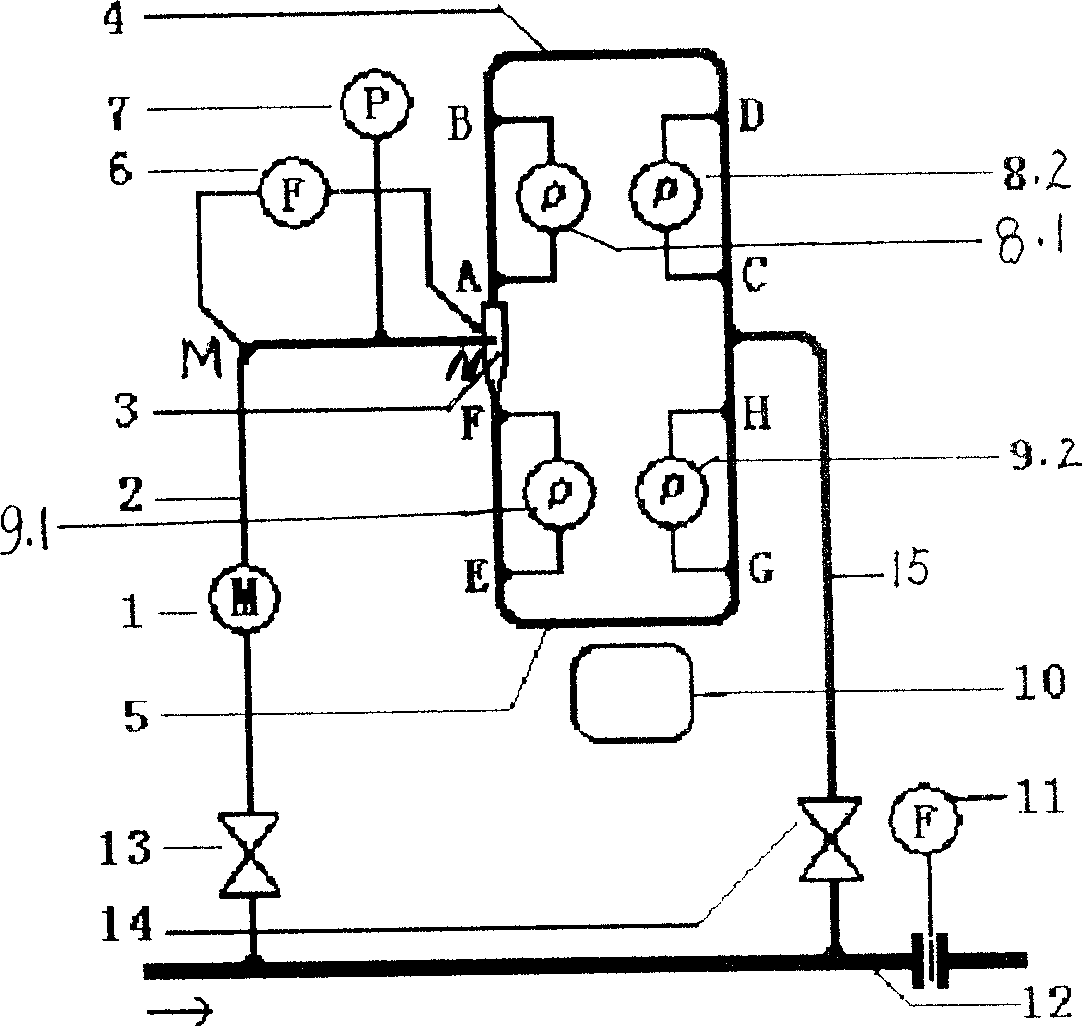 Three phase mixed fluid on-line parameter measuring method and device