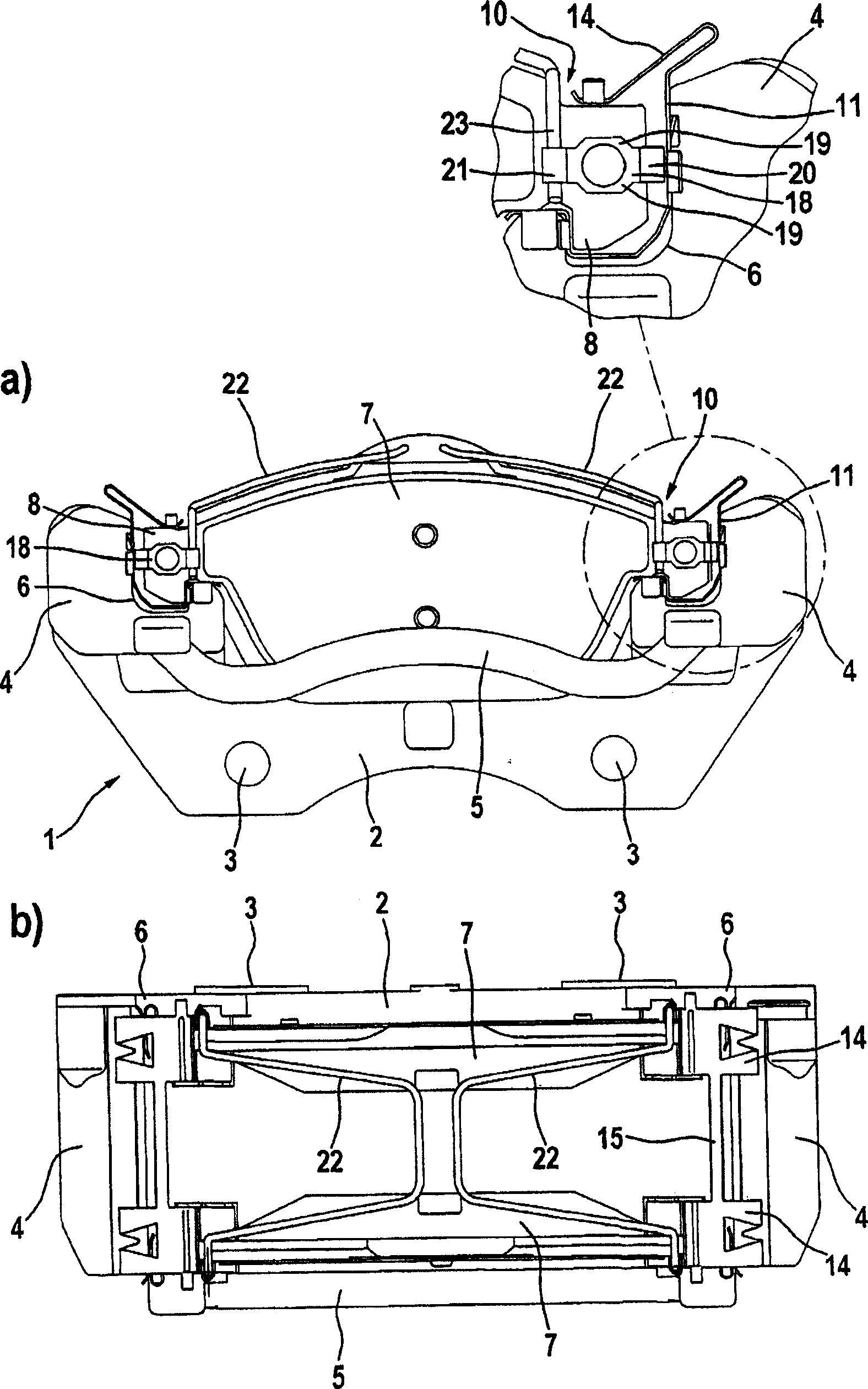 Disk brake with a spring arrangement