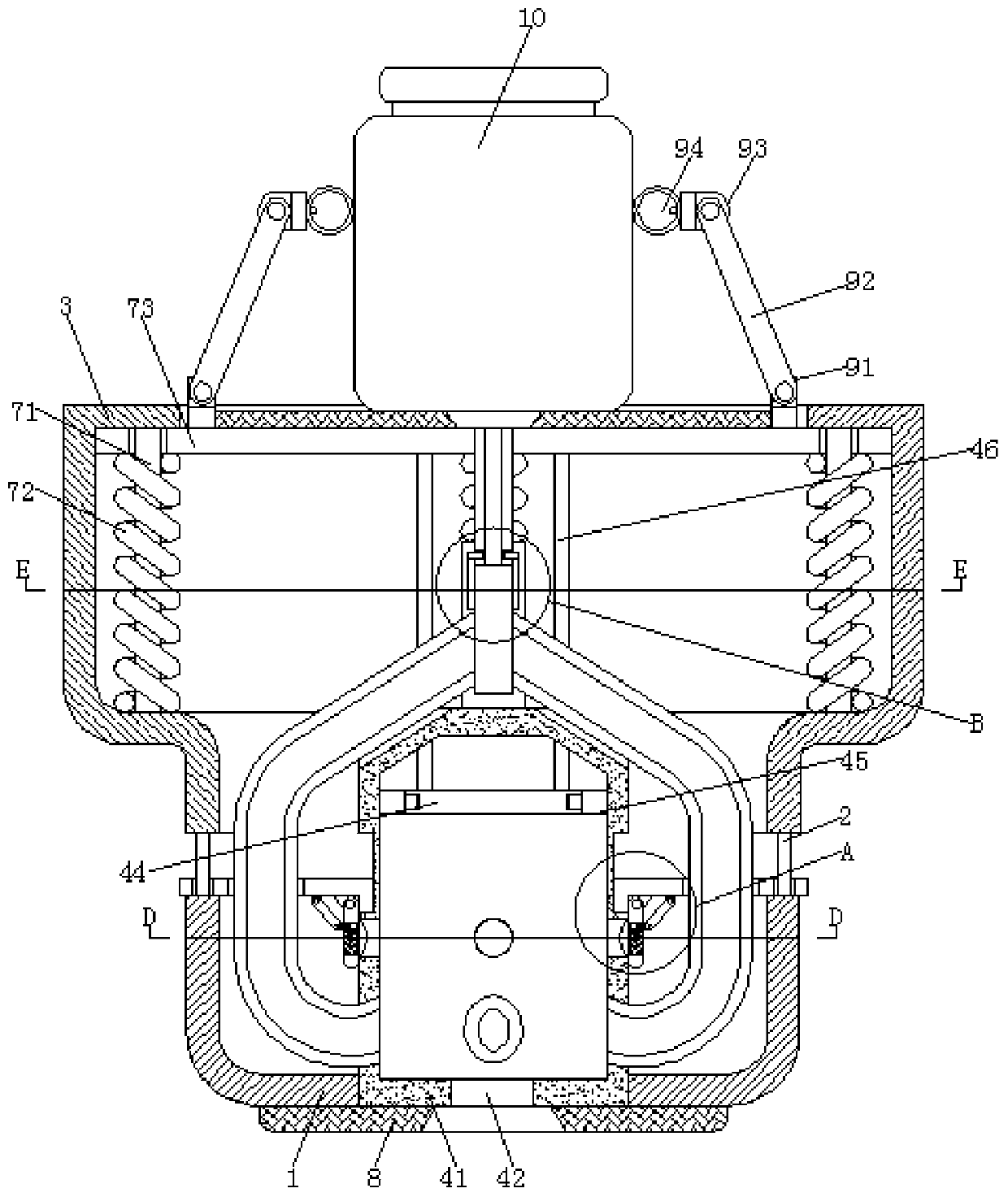 A push-type can lid closing device for a one-armed person