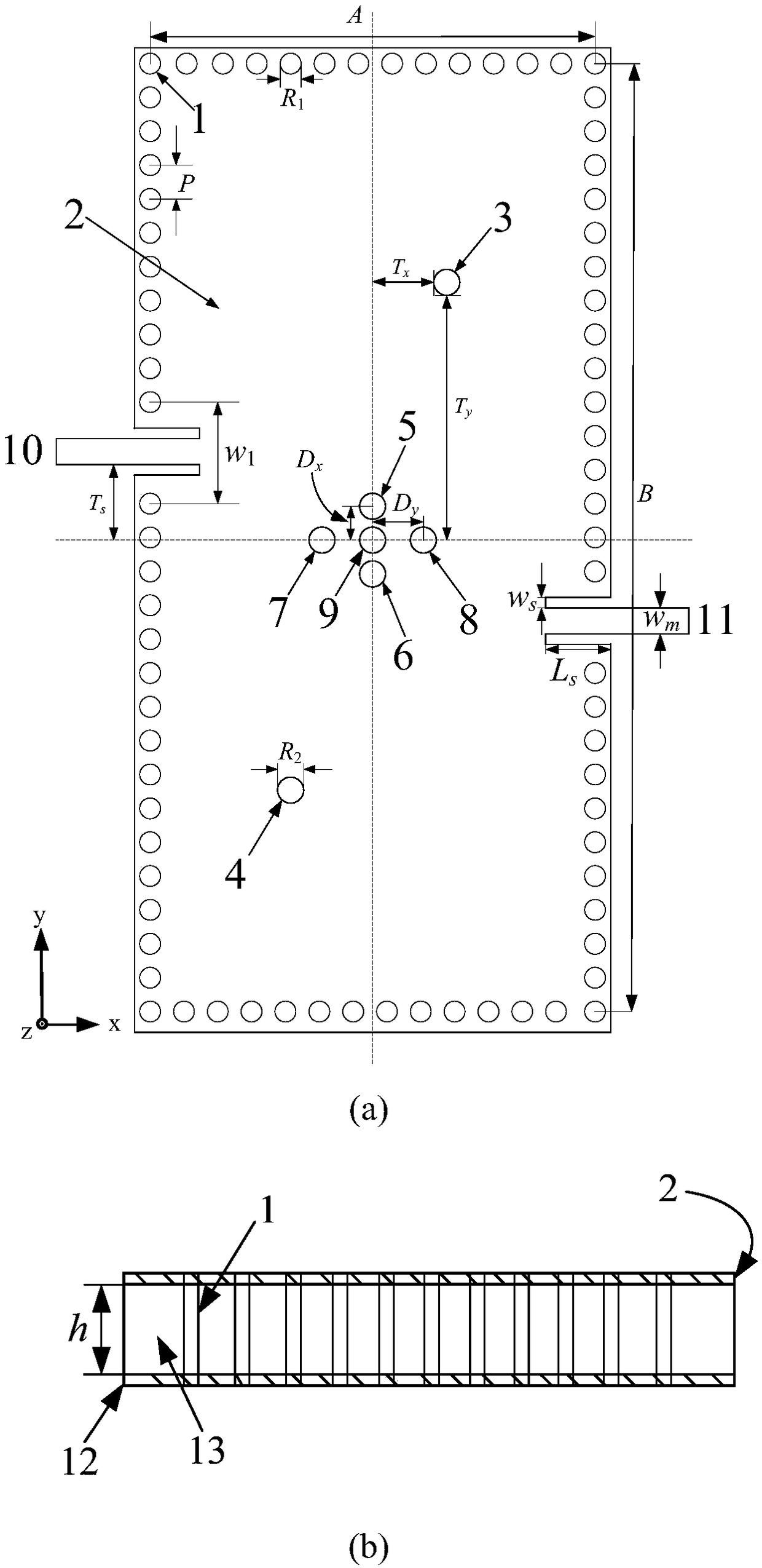 Four-mode dual-band filter based on a single rectangular SIW structure