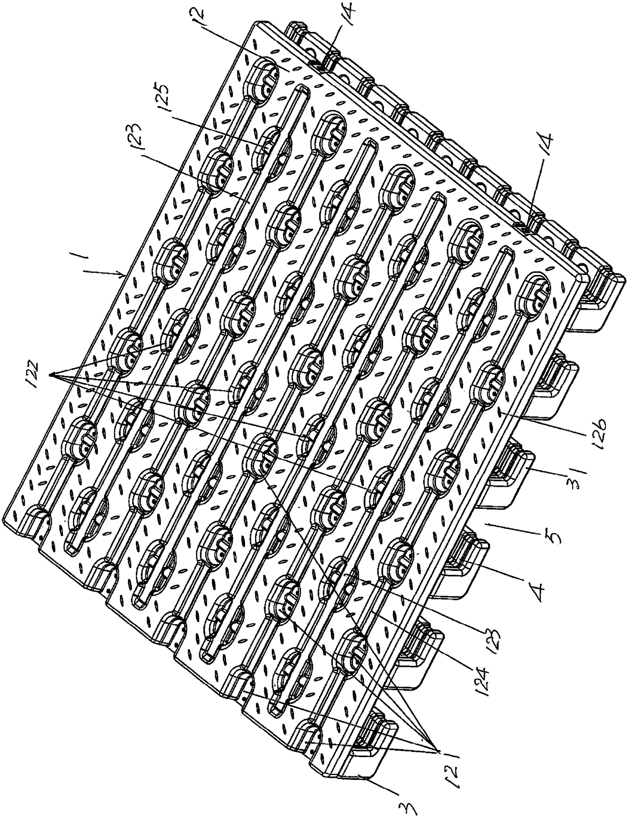 Goods transfer way selectable modularization assembly type tray