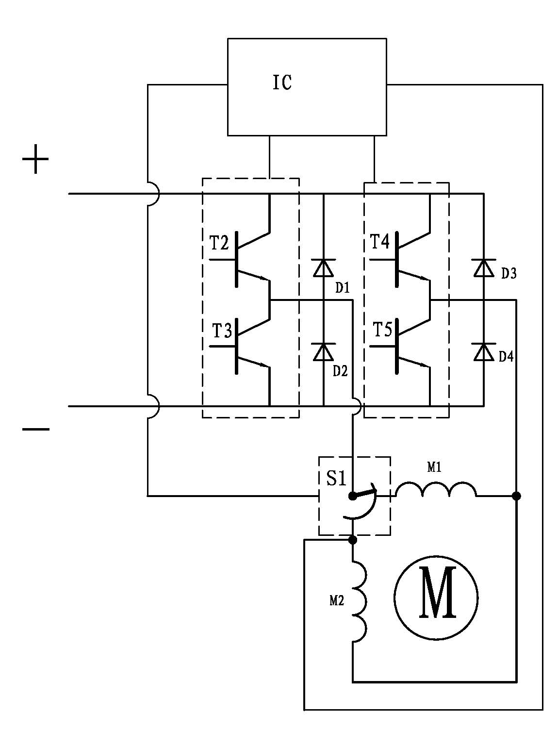 A permanent magnet two-phase brushless divided stator motor