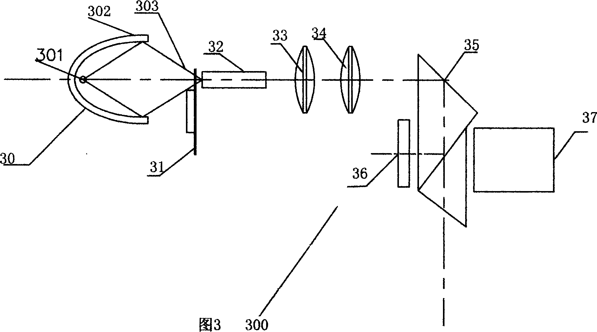 Projection system with total reflection prism