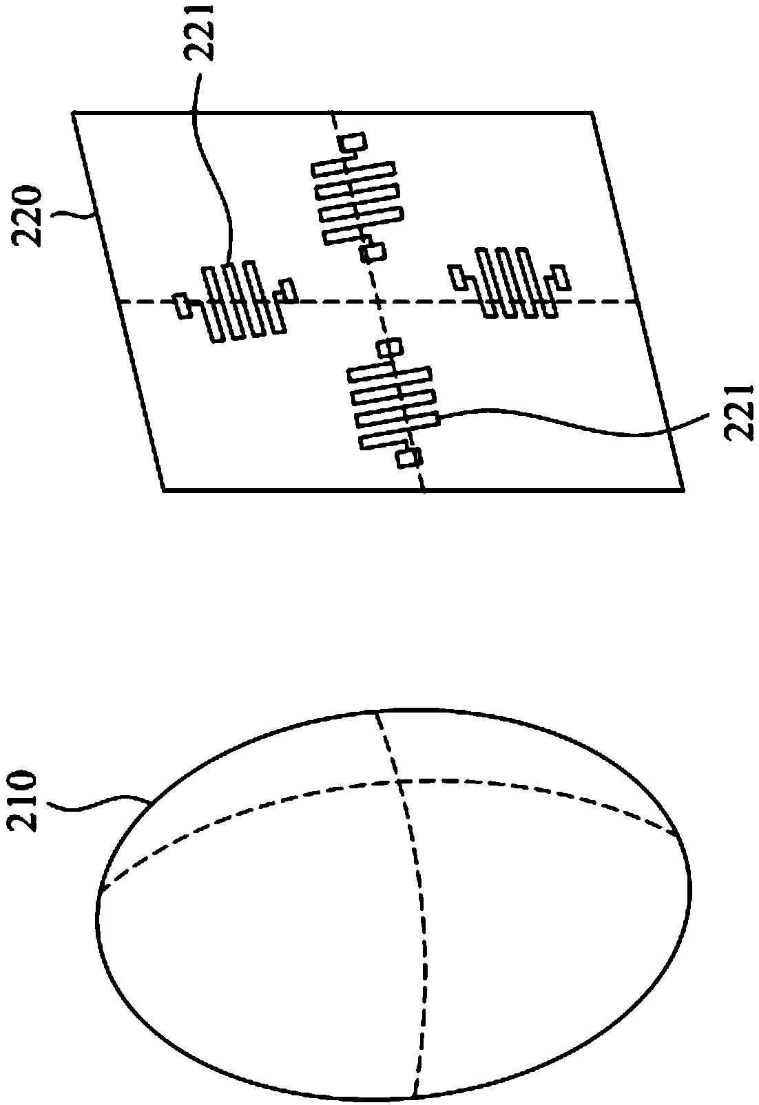 Curved surface pasting strain monitoring method