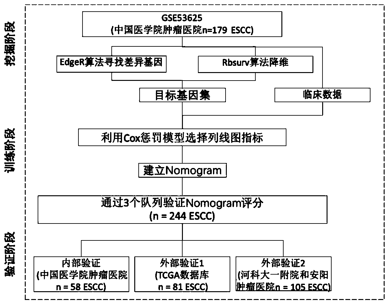 Prognosis early warning system for esophageal squamous cell carcinoma, and applications thereof