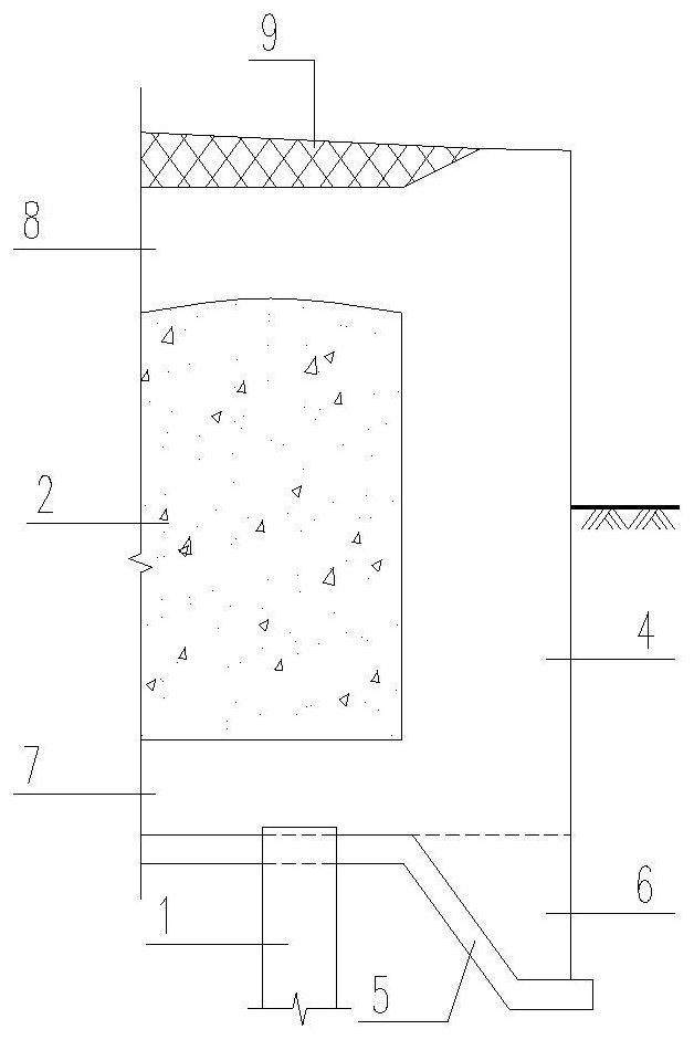 Fan-shaped cast-in-place hollow floor type storage tank leveling foundation and construction method thereof