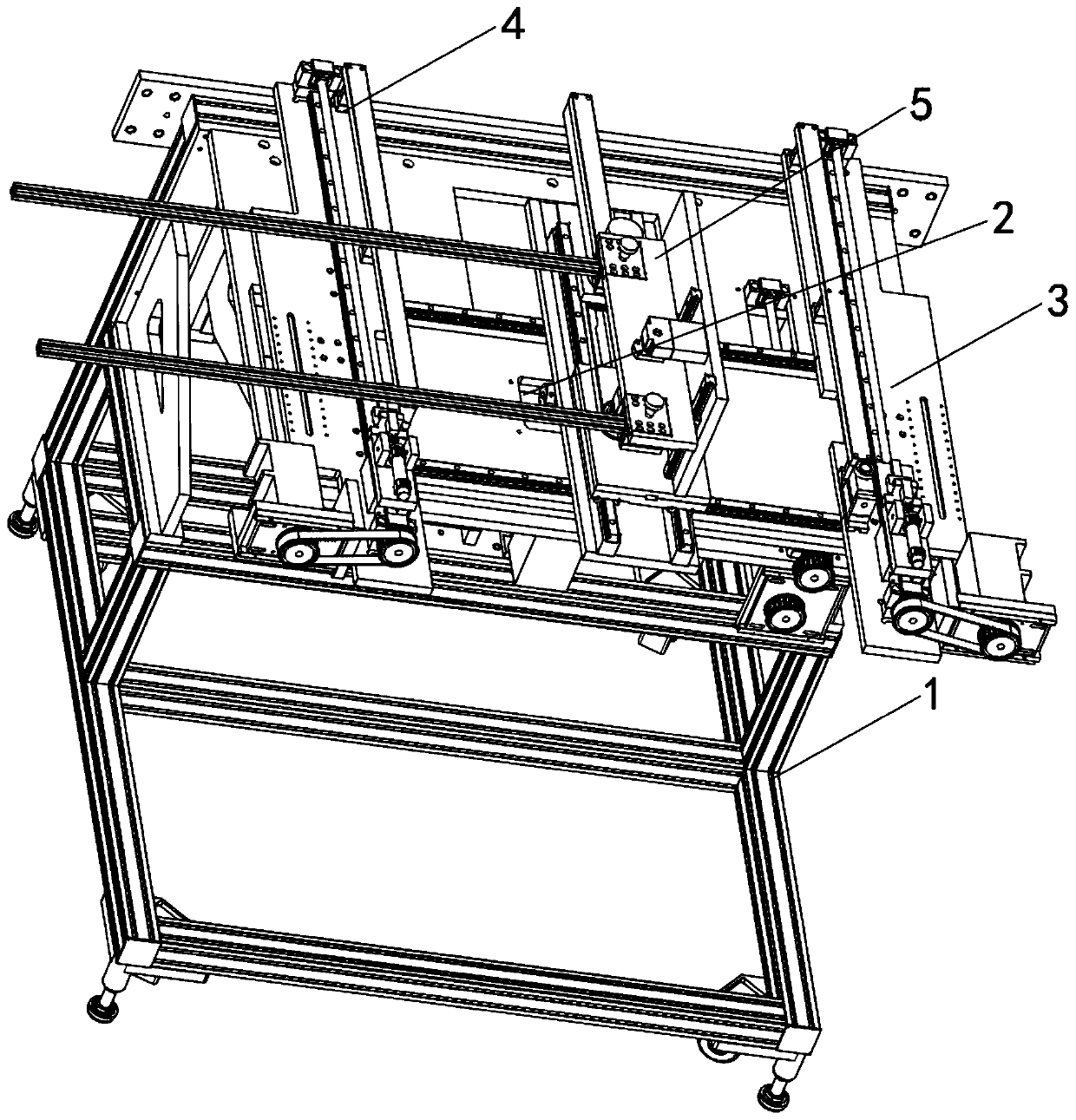 A set transfer mechanism for bicycle frame processing equipment and its use method