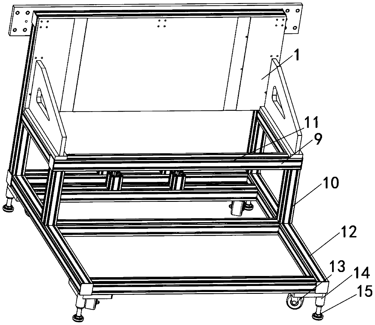 A set transfer mechanism for bicycle frame processing equipment and its use method