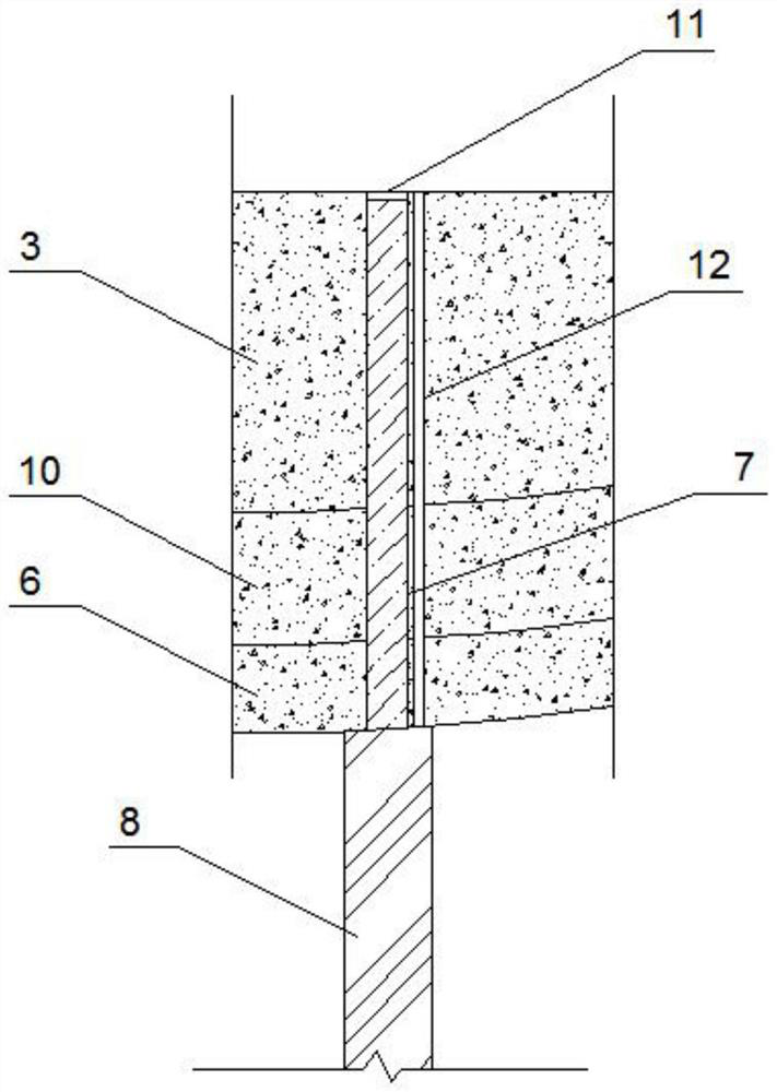 Anti-settlement structure and construction method of large-section tunnel basement under loose rock pile stratum