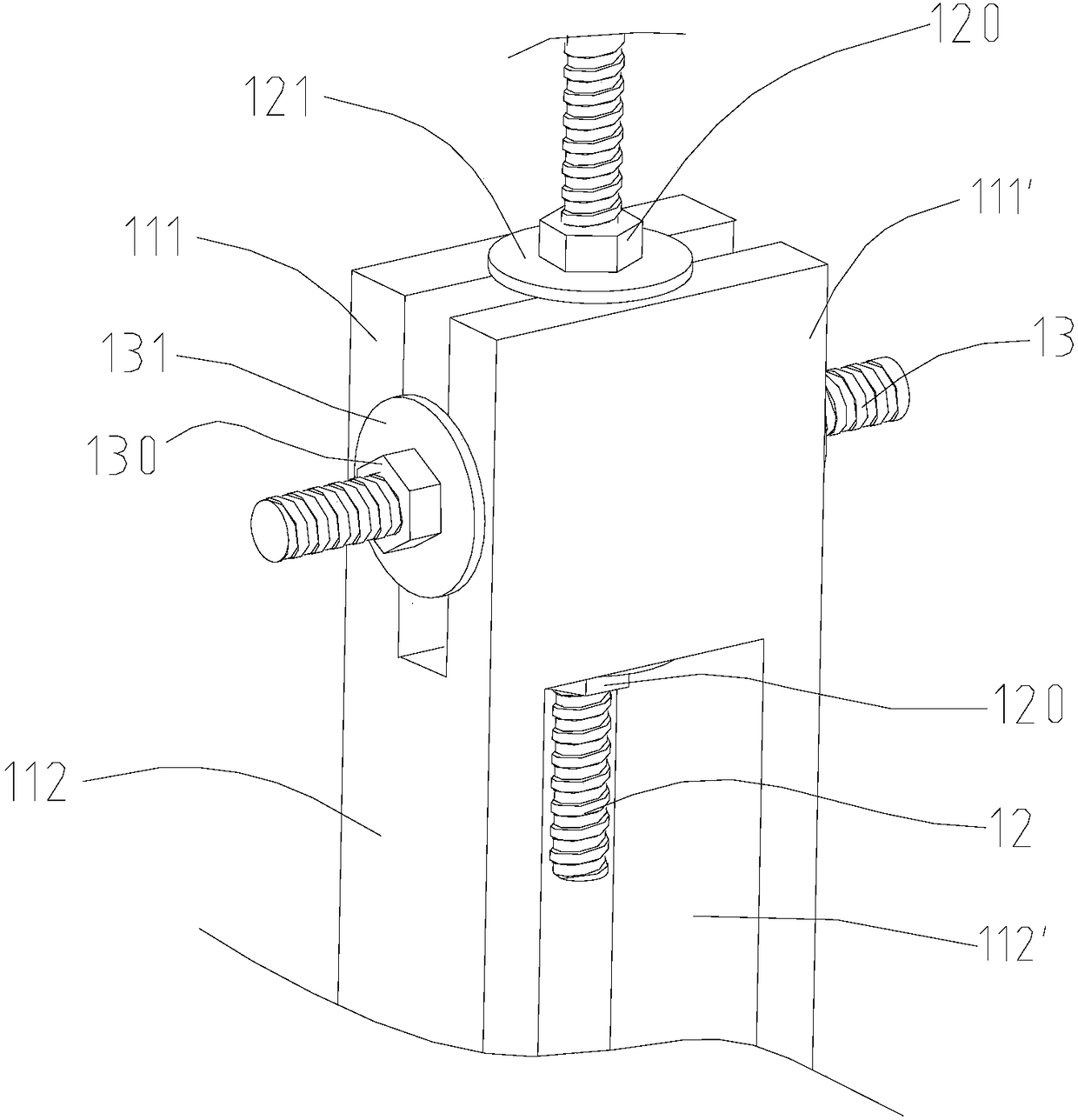 Glass kiln charging machine guiding device and glass kiln charging machine mounting structure