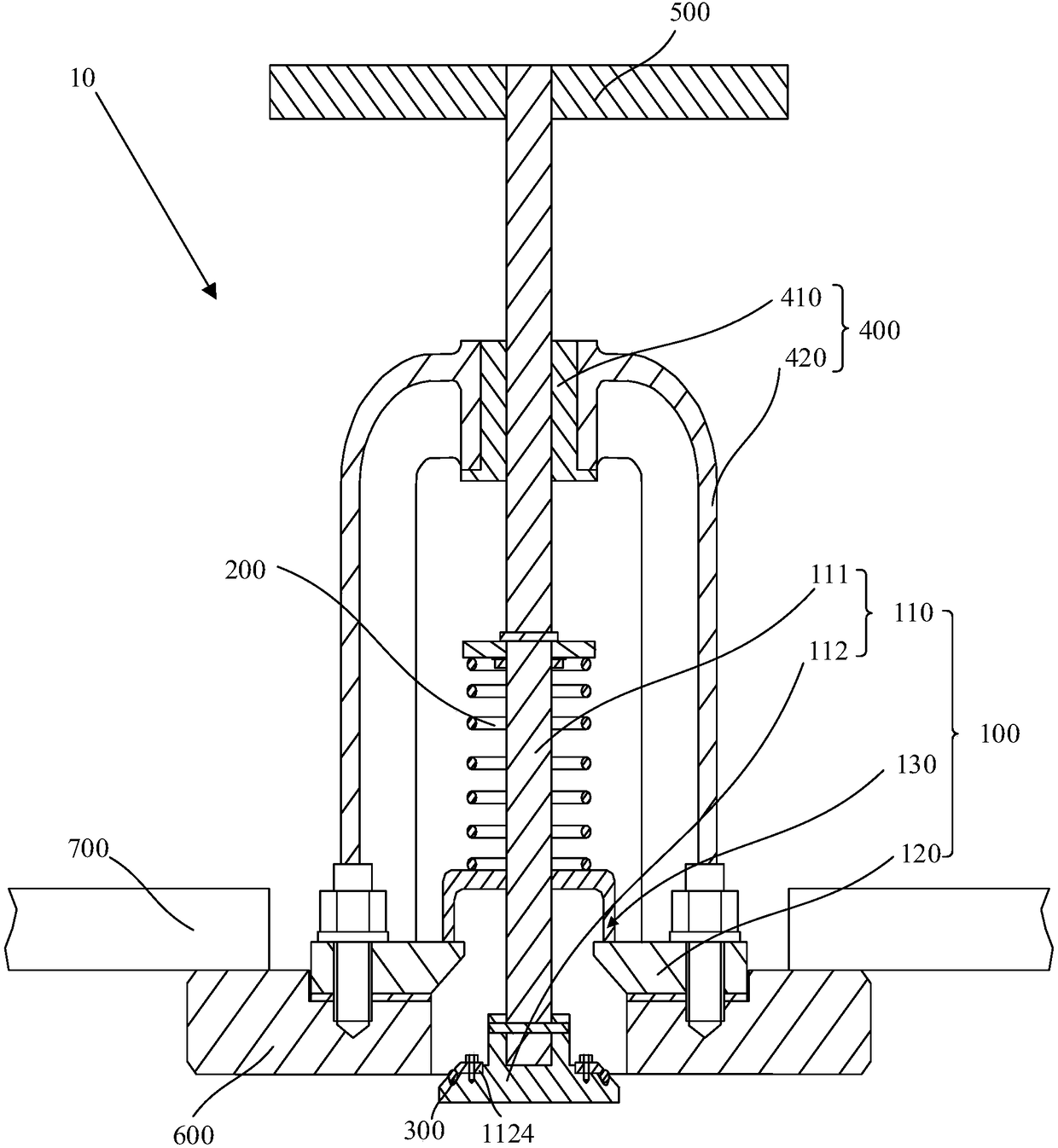 Self-closed deck plane valve