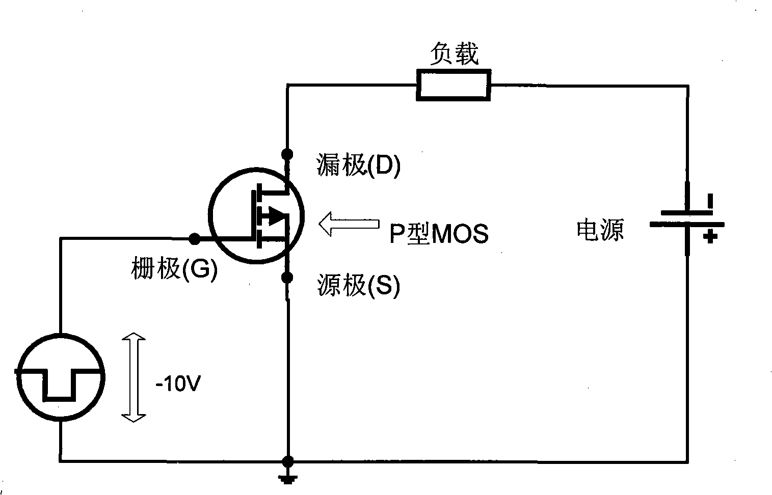 Driver circuit for P type power MOS switch tube