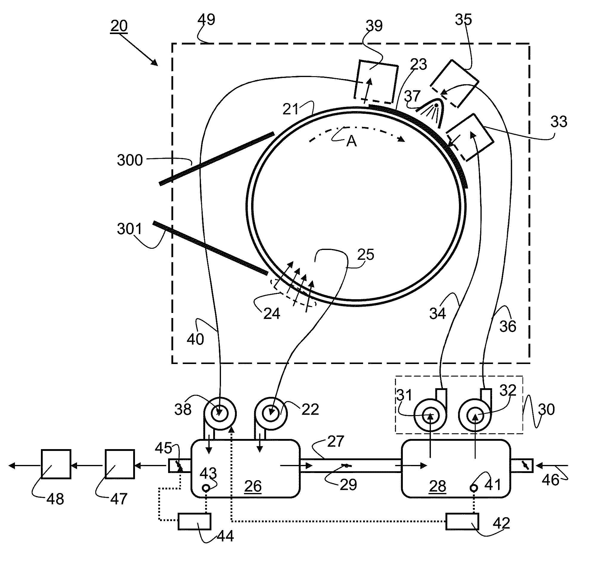 Recording substrate treatment apparatus, printing system and method of drying