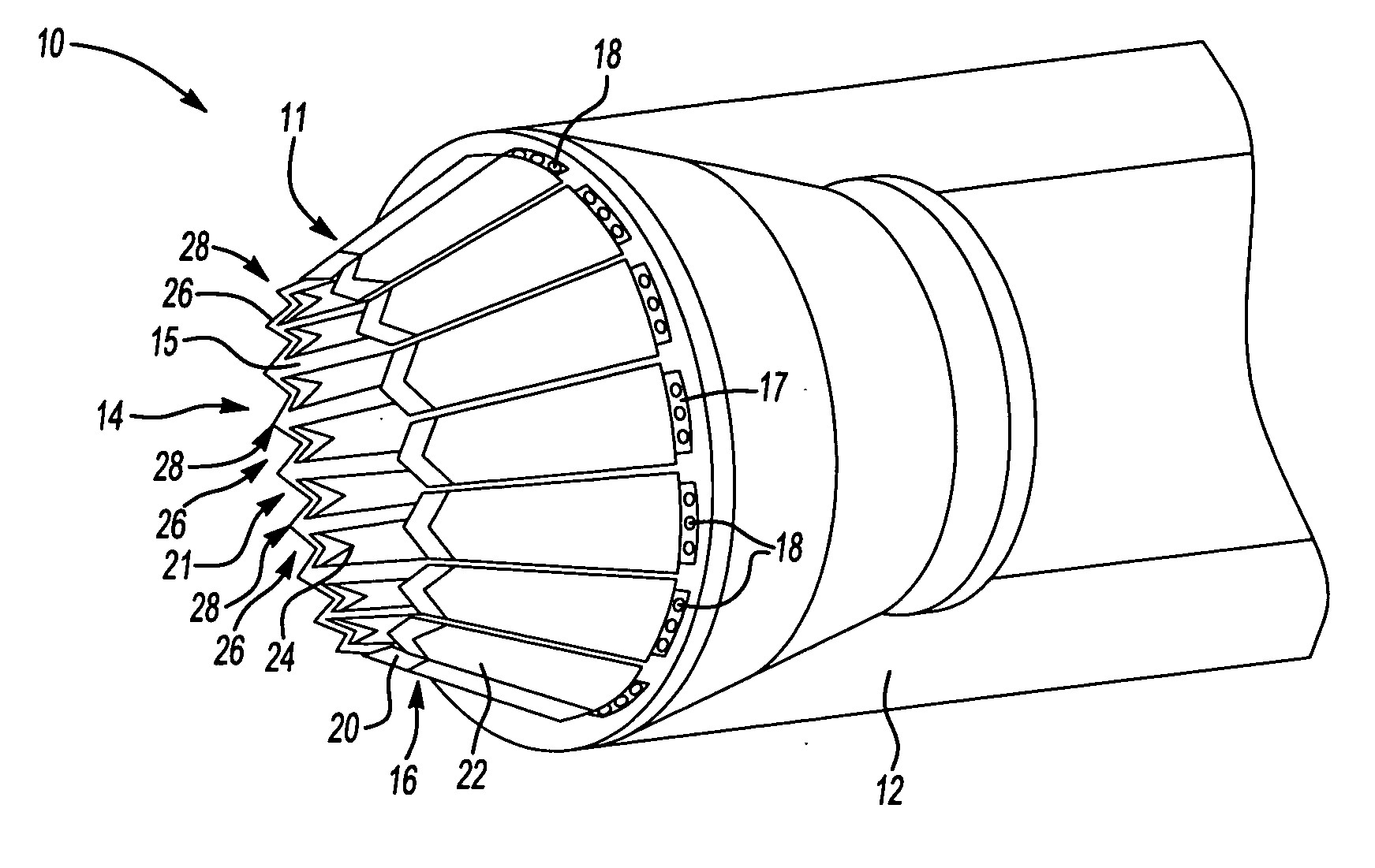 Reduced radar cross section exhaust nozzle assembly
