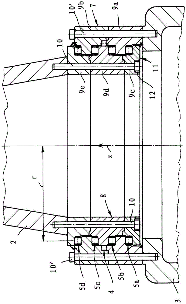 Axial-radial rolling bearing and wind power generator with the bearing