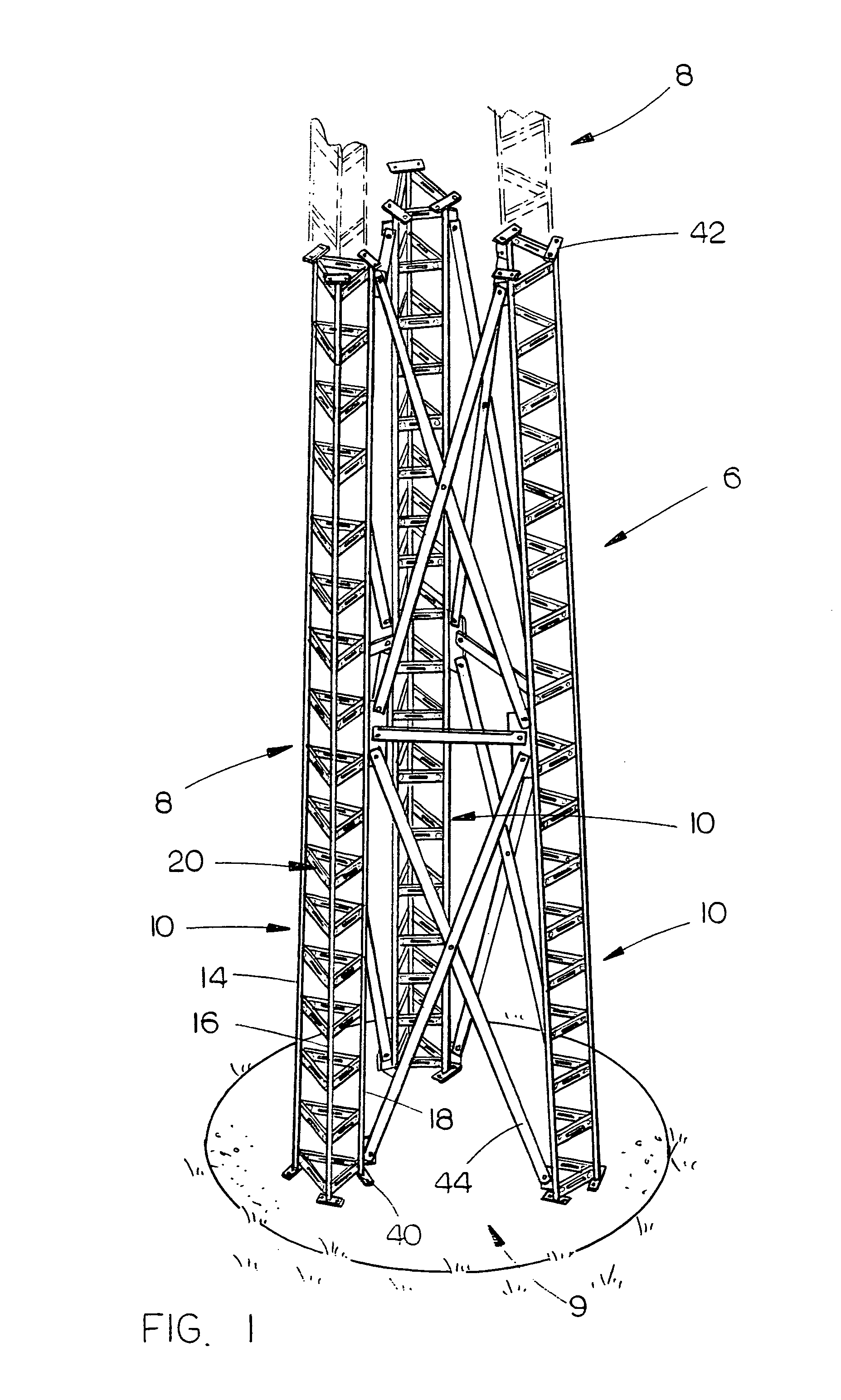 Leg for a self-supporting tower