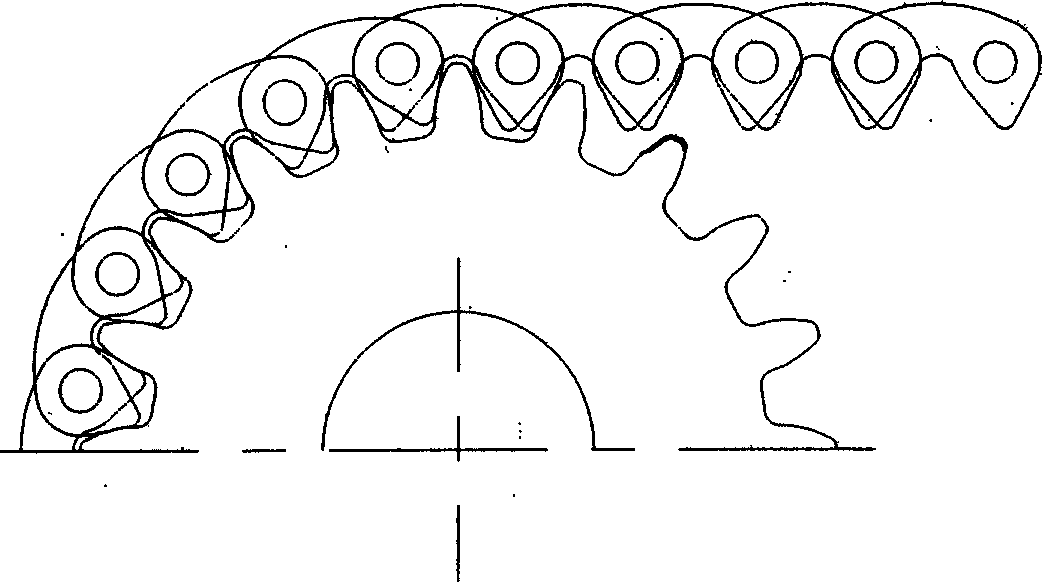 Unequal pitch high speed transmission gear chain and chain wheel