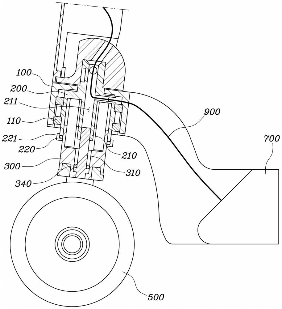 Shock absorber structure and mobility device incuding same