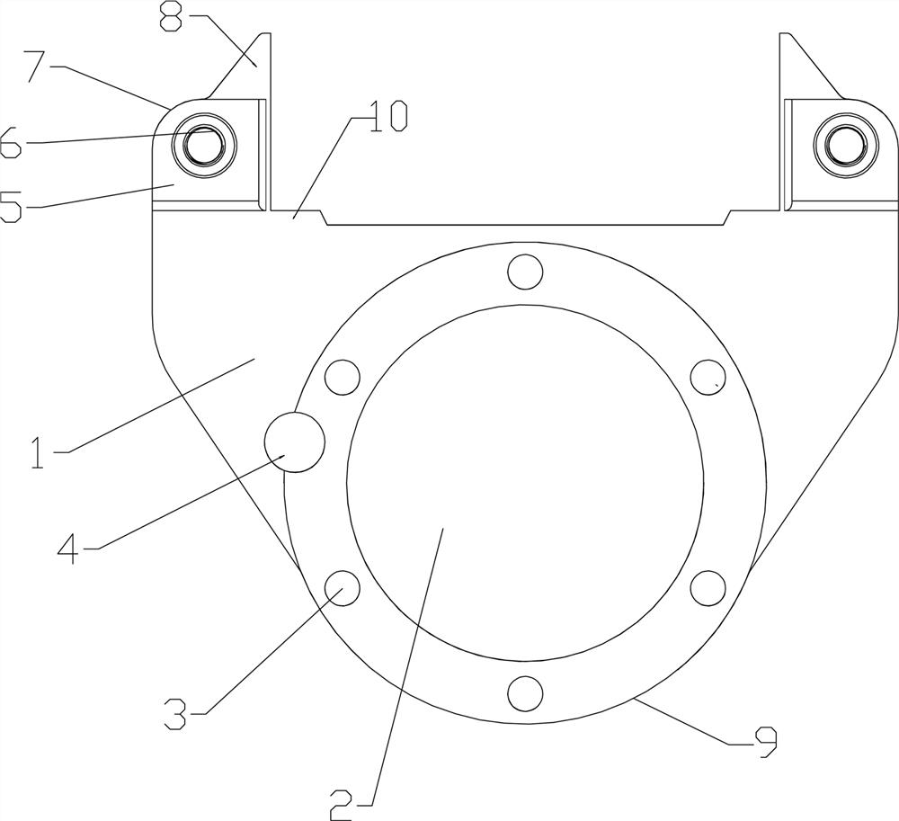 Axle connecting plate and air pressure disc brake of support invisible composite structure of axle connecting plate