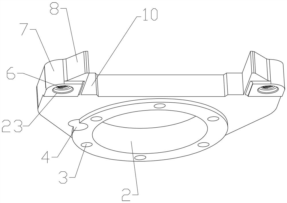 Axle connecting plate and air pressure disc brake of support invisible composite structure of axle connecting plate