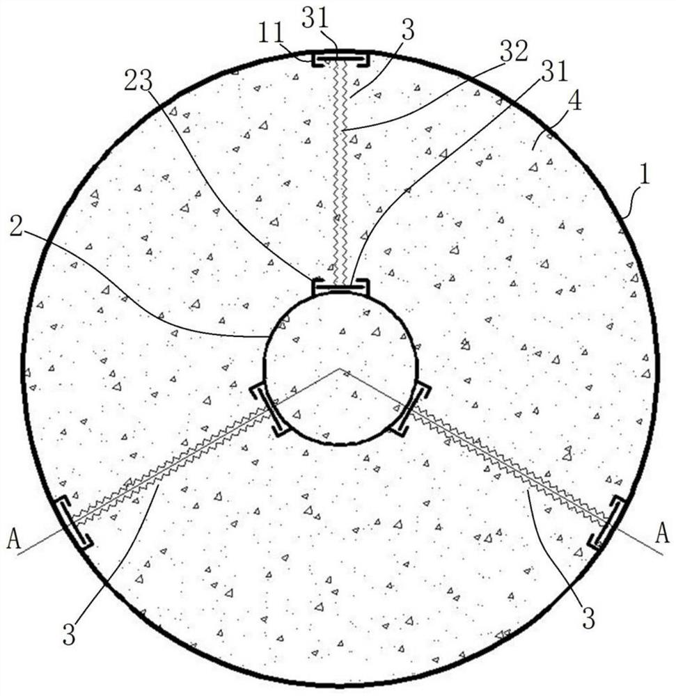 Steel pipe high-ductility combination column and construction method thereof