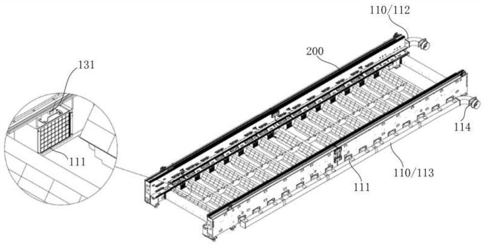 Air extraction and dust removal method and system for a large-format laser cutting machine tool