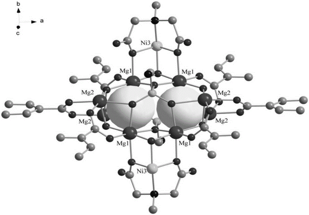 Cluster base heterocaryosis N-(phosphonic acid methyl) iminodiacetic acid trimesicate magnesium-nickel porous crystal and preparation method of porous crystal