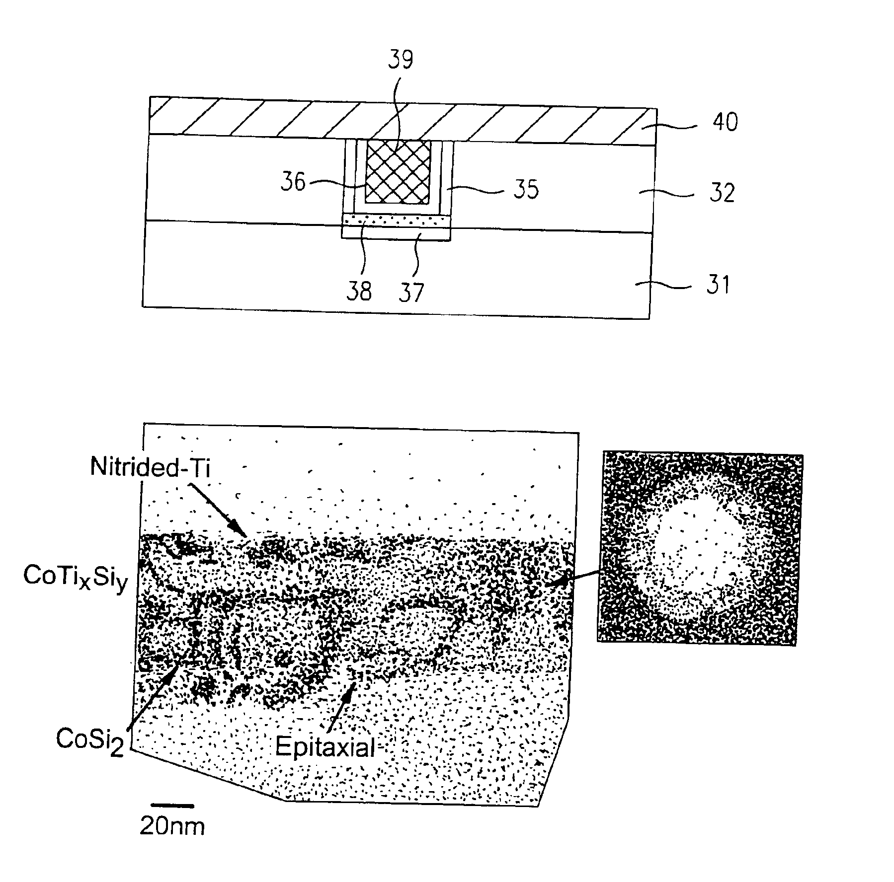 Semiconductor device including ternary phase diffusion barrier