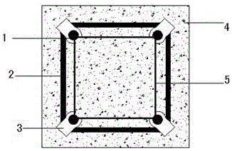 Sea sand concrete column provided with fiber cloth instead of stirrup