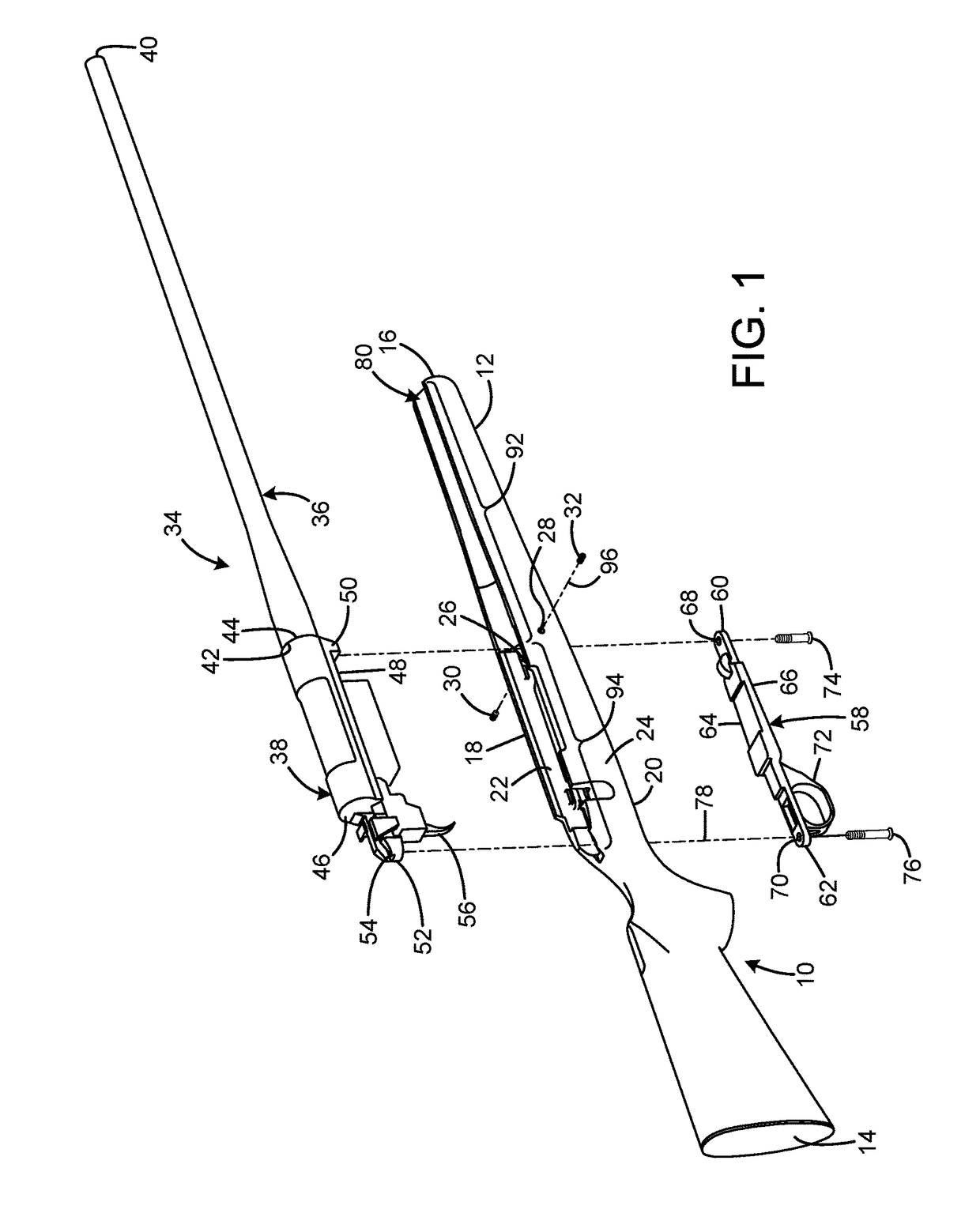 Firearm stock with barrel-centering feature