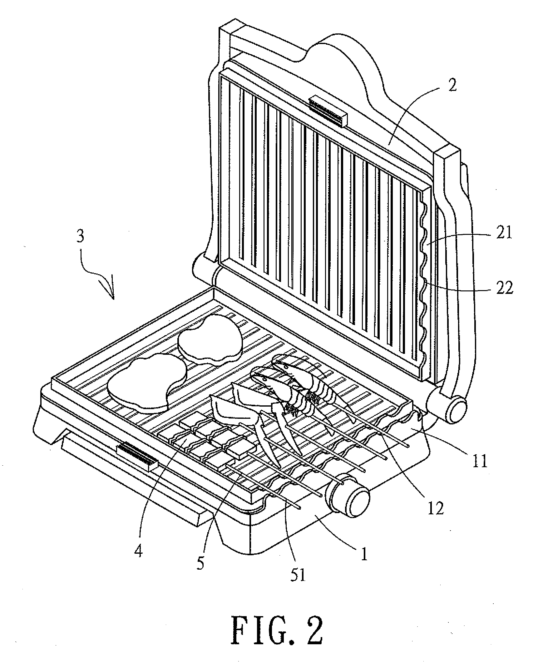 Electric grill with skewer holders