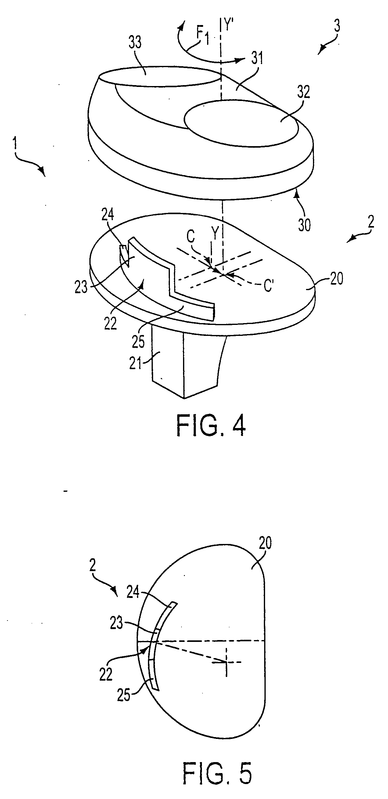 Knee prosthesis with a rotational plate