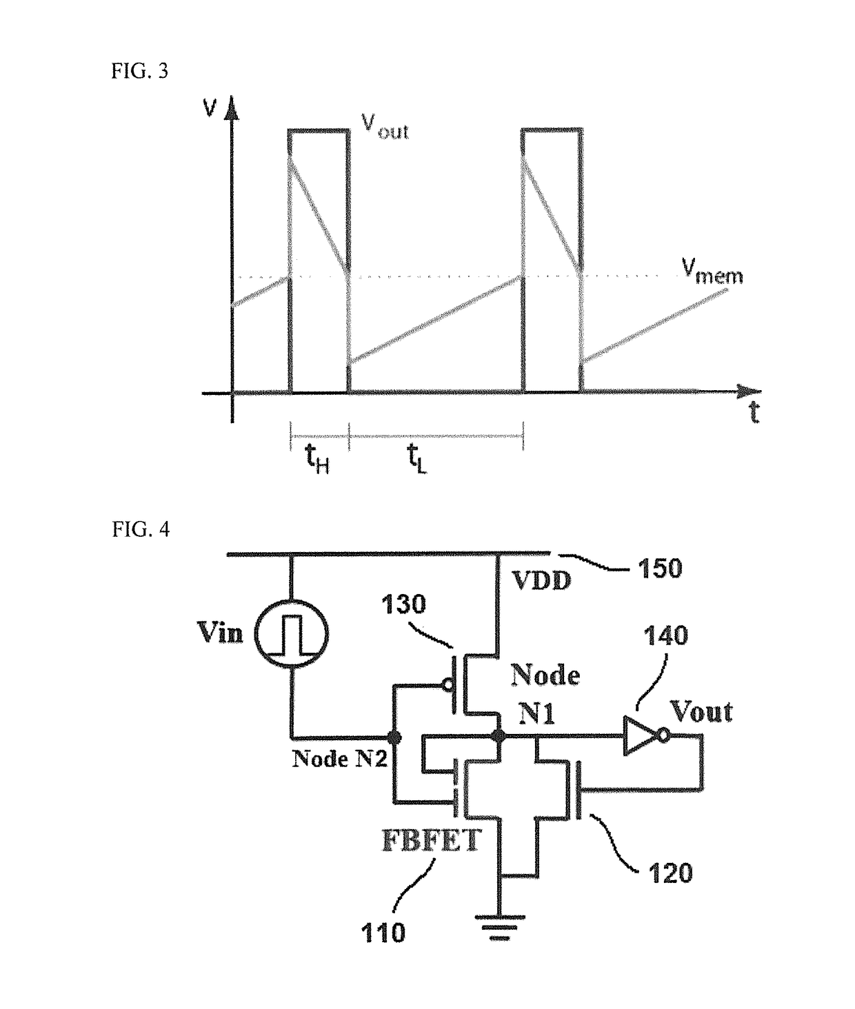 Semiconductor circuit using positive feedback field effect transistor for emulating neuron firing process