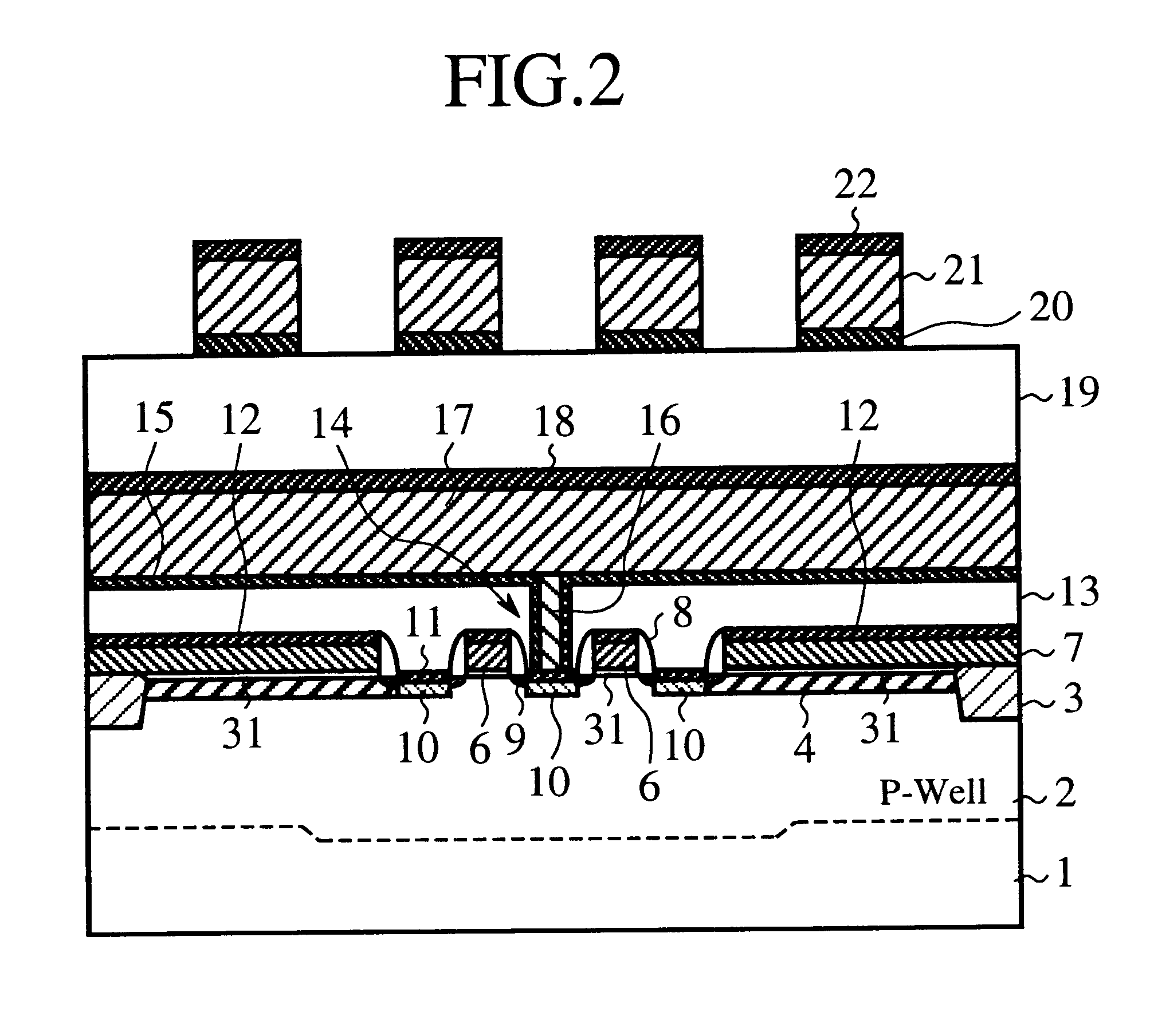 Semiconductor integrated circuit device and method of manufacturing the same, and cell size calculation method for DRAM memory cells