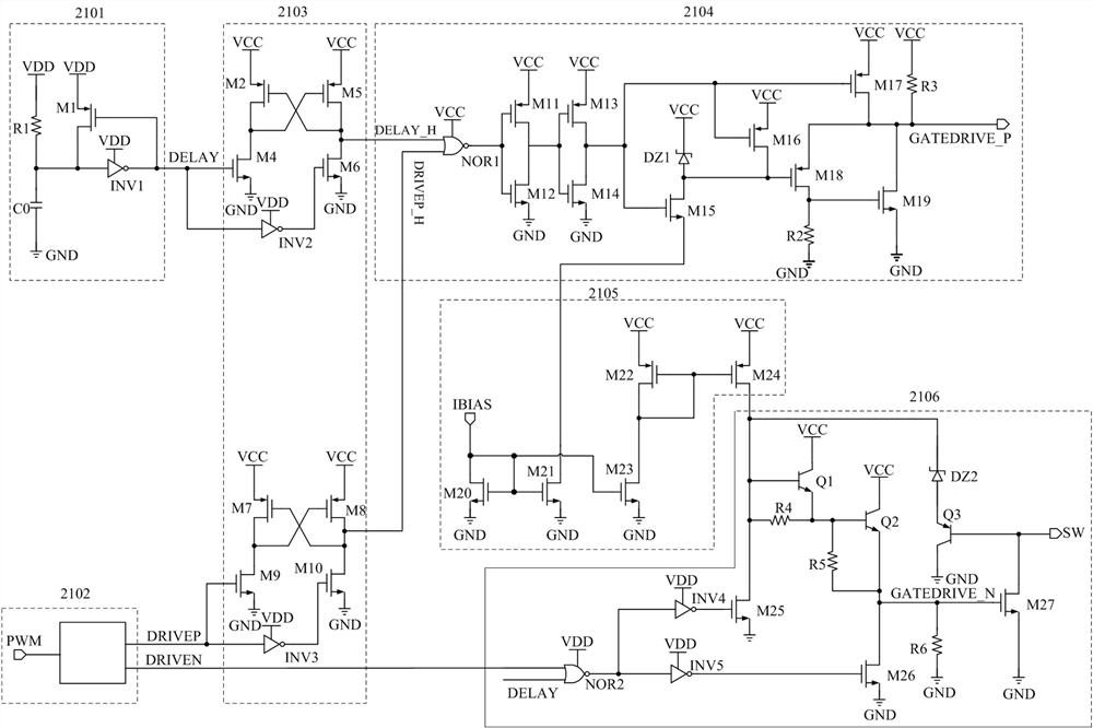Synchronous rectification drive module, synchronous rectification drive circuit and buck type step-down circuit