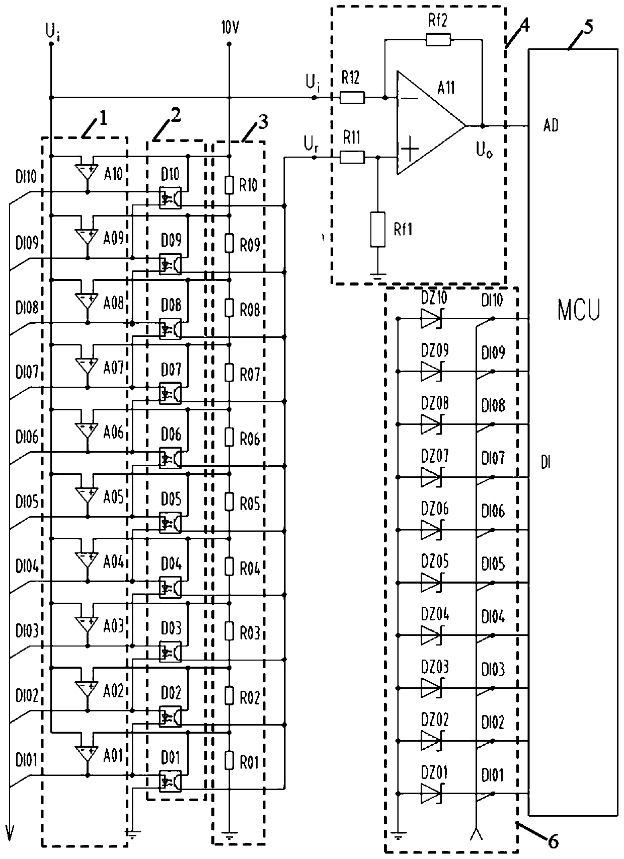 A/D collection method and device based on single chip microcomputer