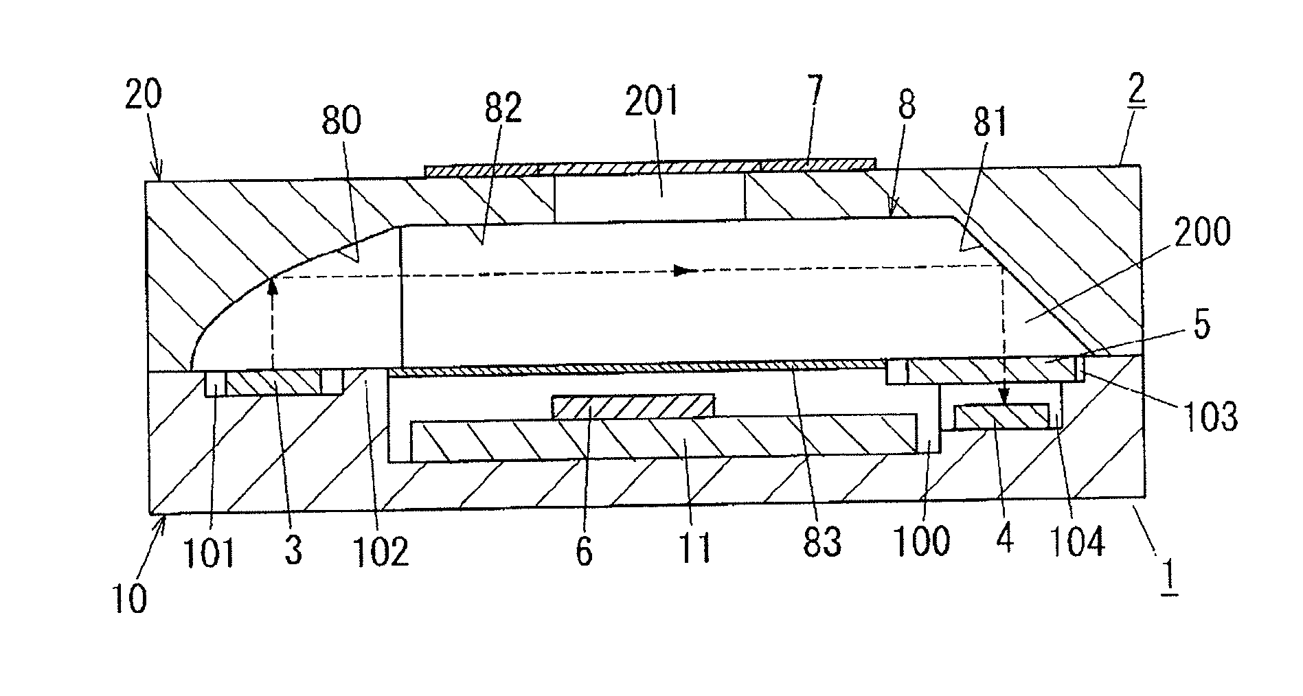 Gas component detection device