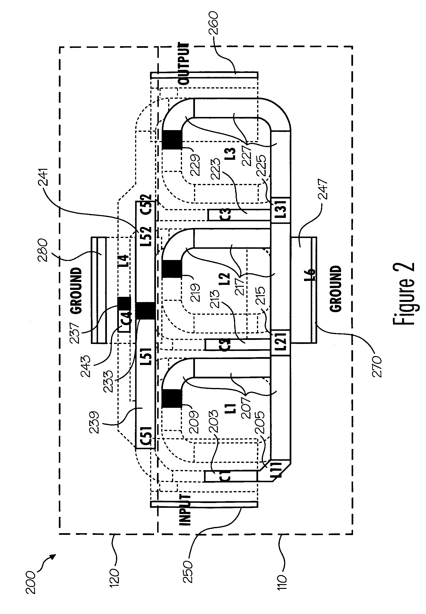 Thin-film bandpass filter using inductor-capacitor resonators
