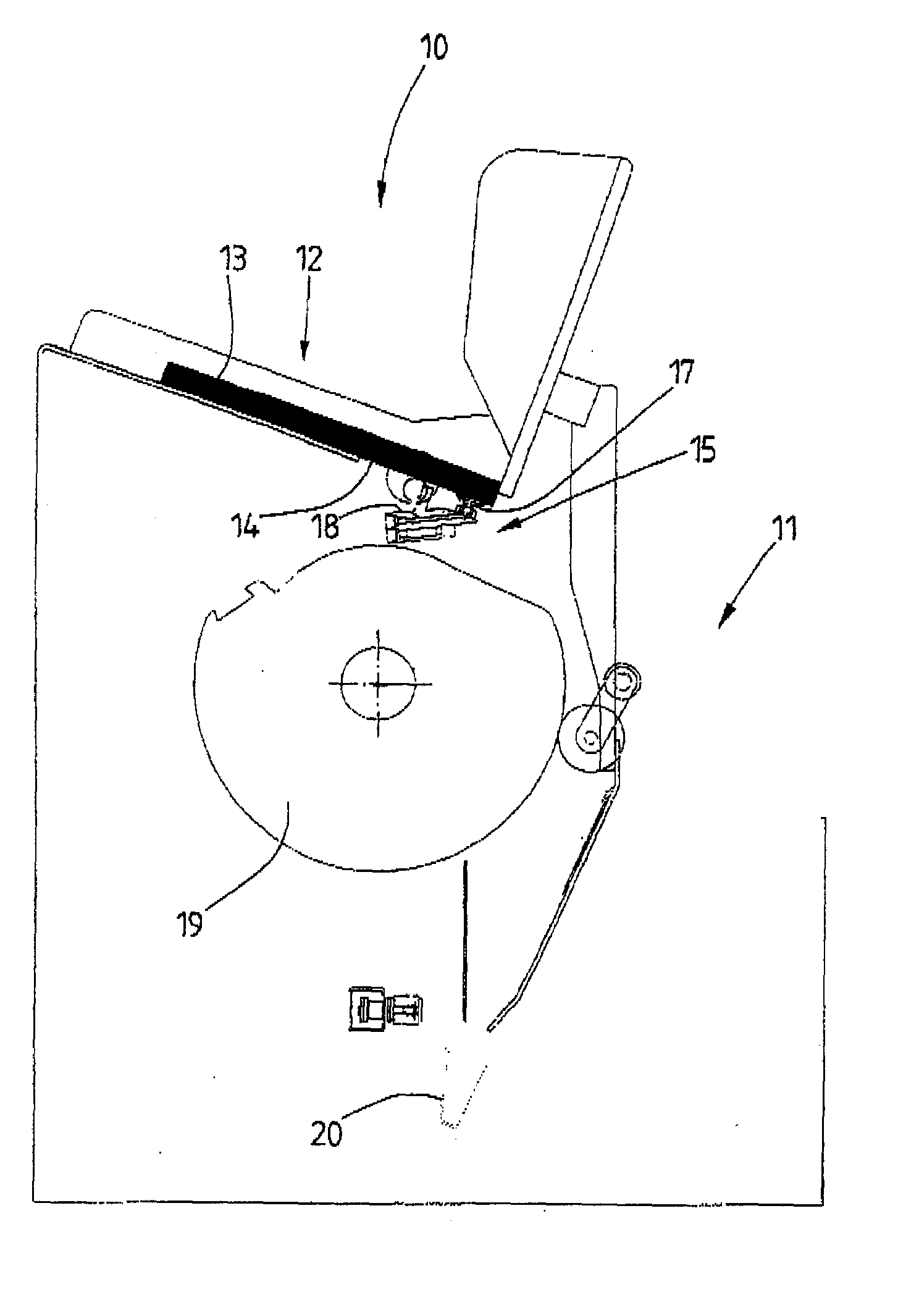 Apparatus for tilting away a part of a signature to be separated from a rack