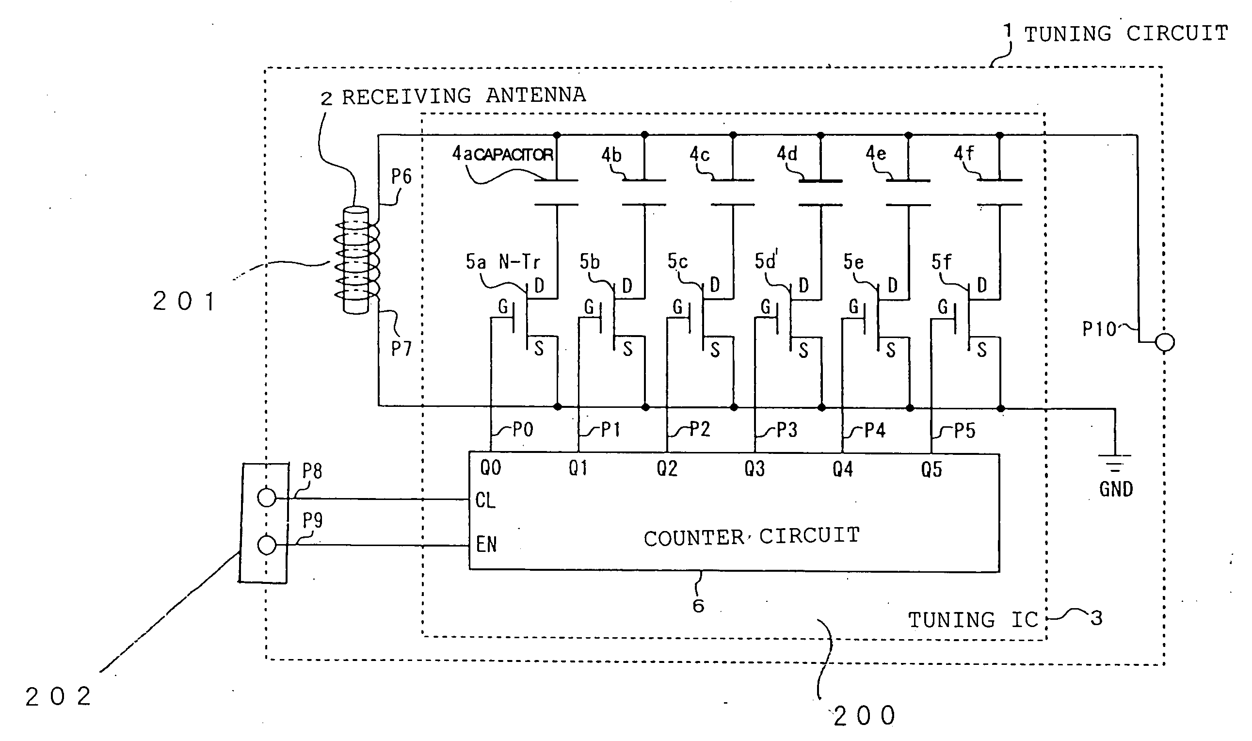 Tuning device and radio-wave corrected timepiece