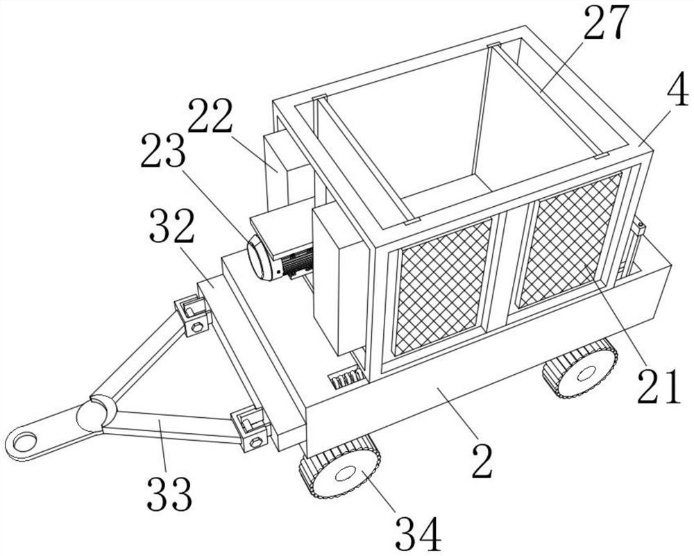 Manual chicken manure pulling trolley