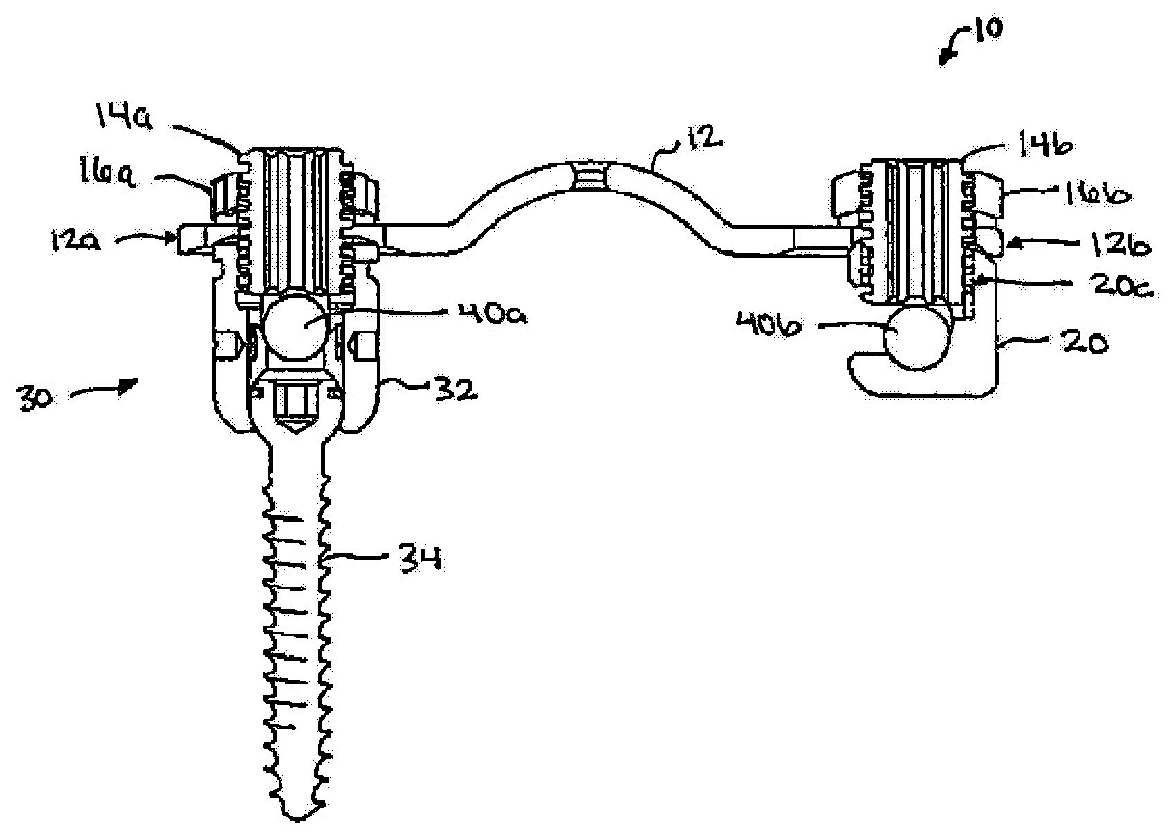 Rod attachment for head to head cross connector
