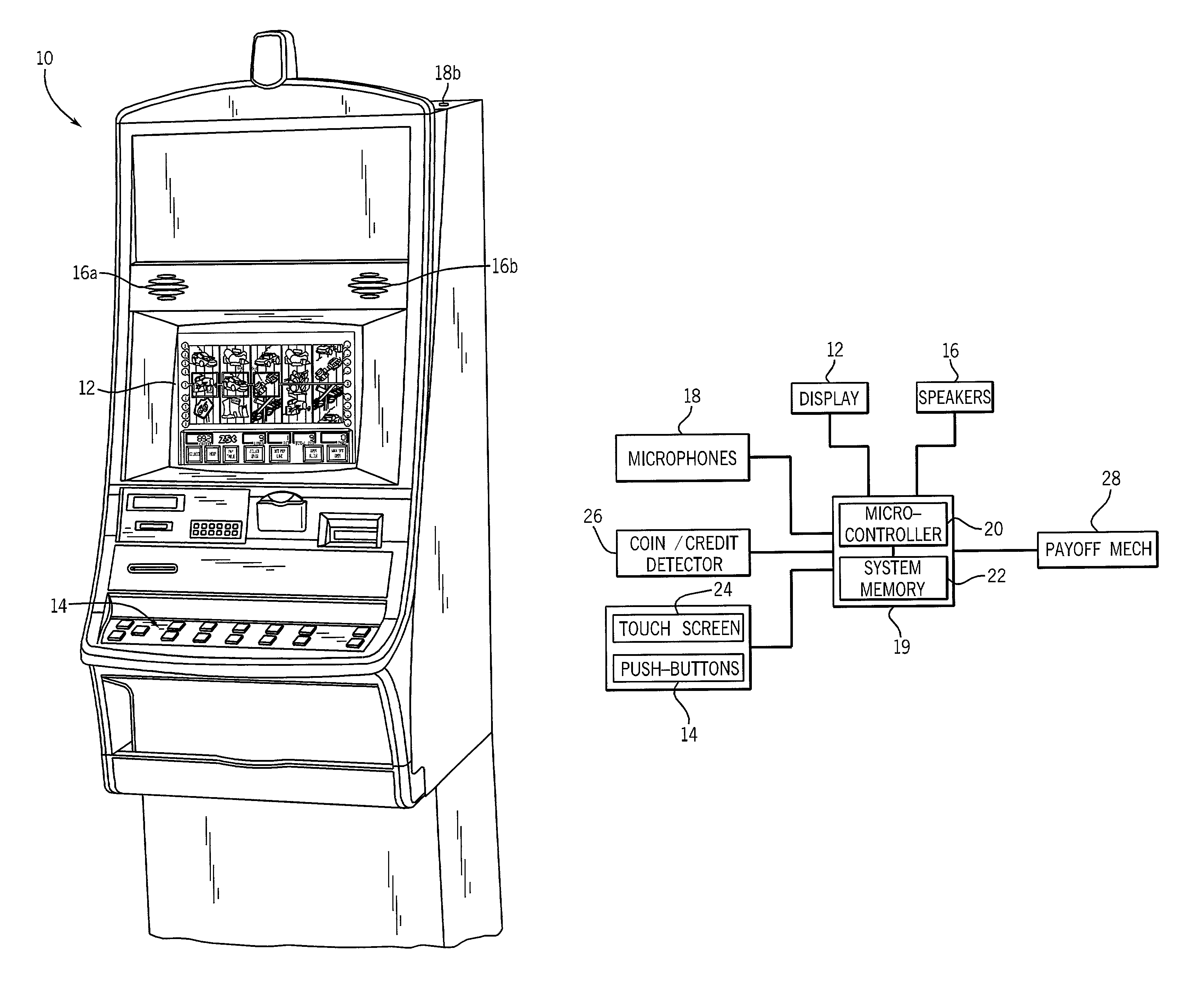 Gaming machine with ambient noise attenuation